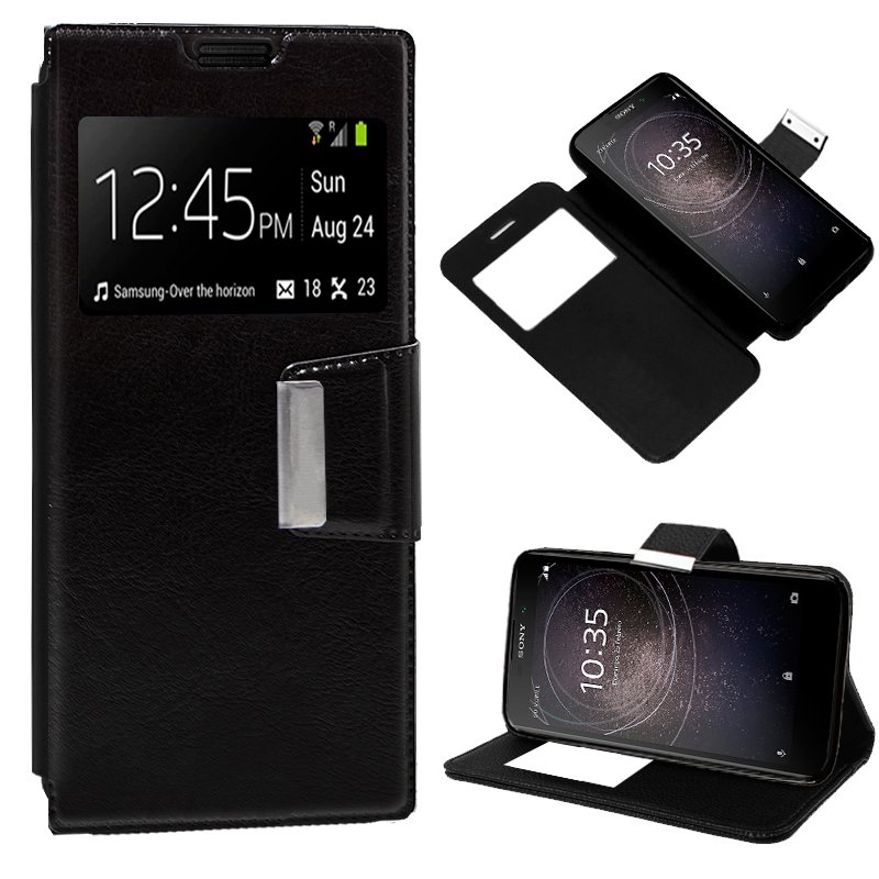 Funda Flip Cover Sony Xperia L Liso Negro