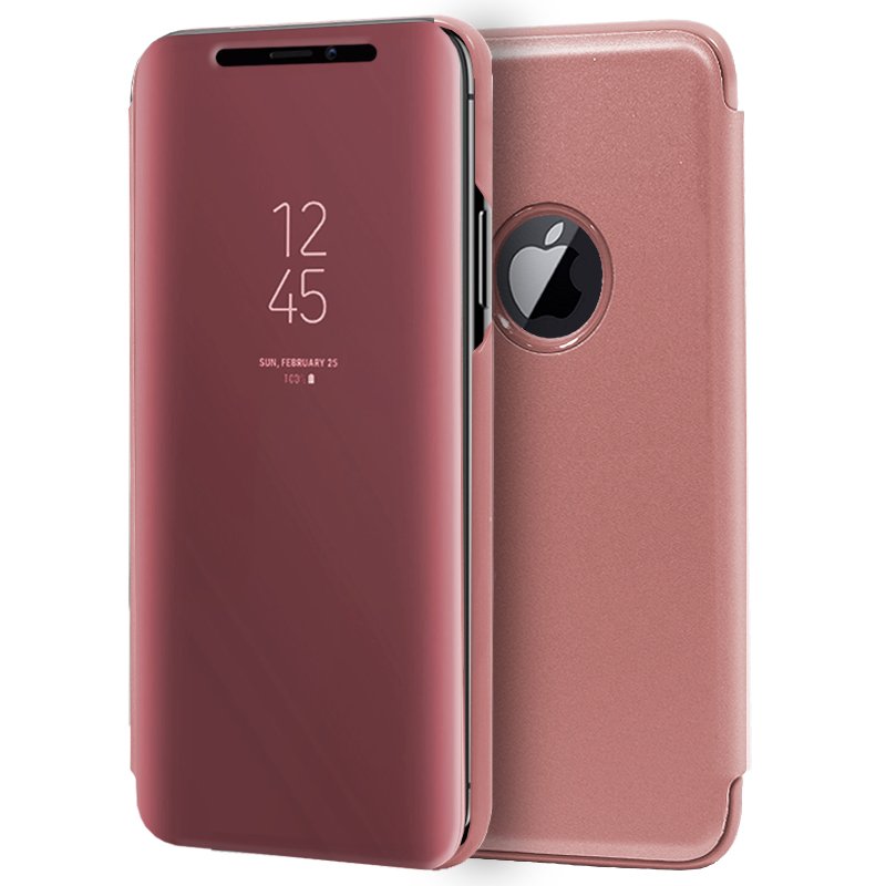 Funda Flip Cover IPhone XS Max Clear View Rosa