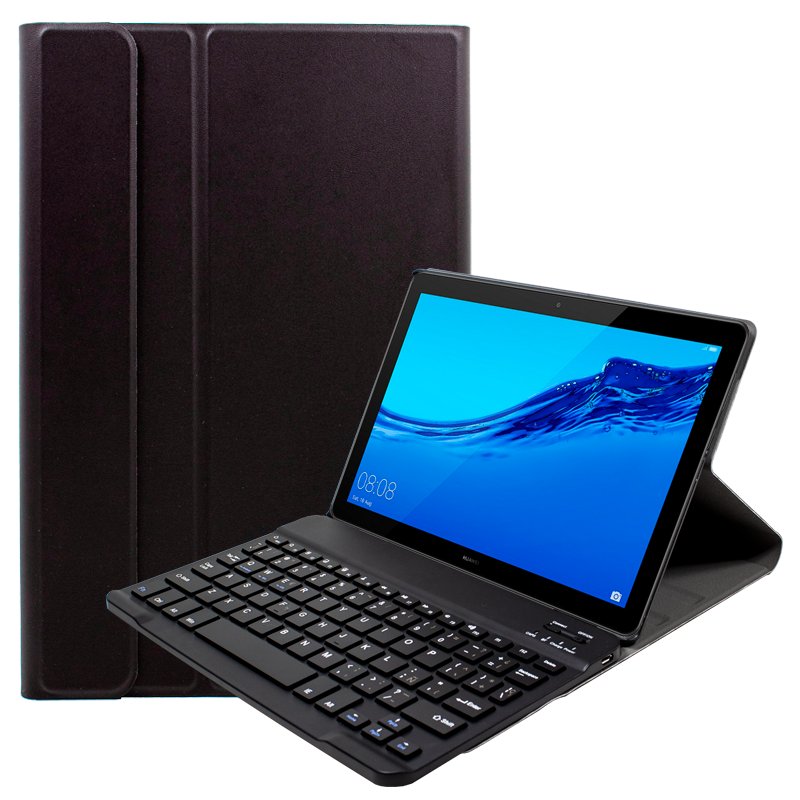 Funda Huawei Mediapad T Polipiel Liso Negro Teclado Bluetooth Pulg