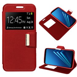 Funda Flip Cover Samsung A530 Galaxy A8 (2018) Liso Rojo