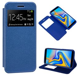 Funda Flip Cover Samsung J610 Galaxy J6 Plus Liso Azul
