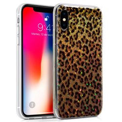 Carcasa iPhone X / iPhone XS Glitter Leopardo