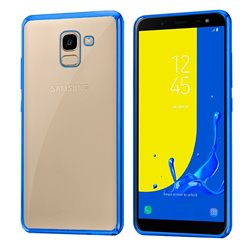 Carcasa Samsung J600 Galaxy J6 Borde Metalizado (Azul)